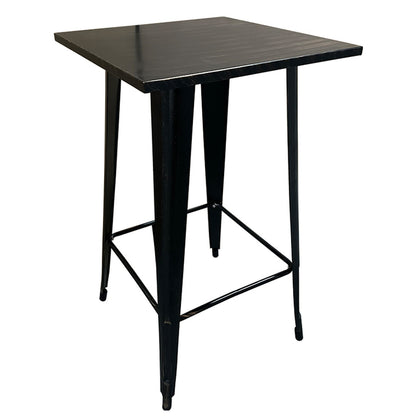 Τραπέζι Bar ArteLibre Βιομηχανικού Τύπου Vintage ARTEKTO Μαύρο Αντικέ Μέταλλο/Ξύλο 60x60x103cm - Hippiehome.gr