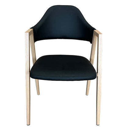 Καρέκλα Τραπεζαρίας ArteLibre SOLANA Μαύρο/Φυσικό PU/Μέταλλο 51x51x81cm - Hippiehome.gr