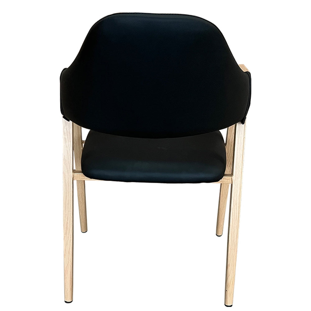 Καρέκλα Τραπεζαρίας ArteLibre SOLANA Μαύρο/Φυσικό PU/Μέταλλο 51x51x81cm - Hippiehome.gr