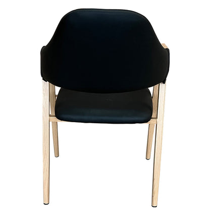 Καρέκλα Τραπεζαρίας ArteLibre SOLANA Μαύρο/Φυσικό PU/Μέταλλο 51x51x81cm - Hippiehome.gr