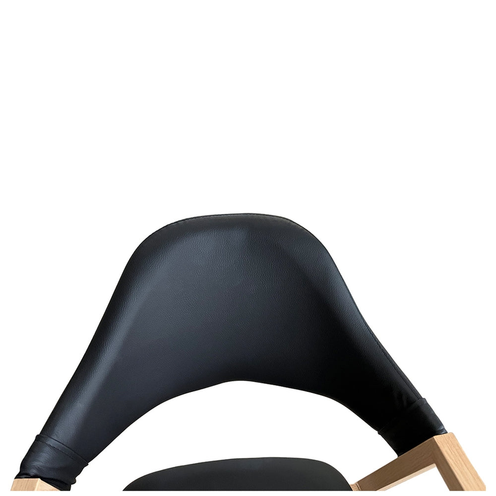 Καρέκλα Τραπεζαρίας ArteLibre SOLANA Μαύρο/Φυσικό PU/Μέταλλο 51x51x81cm - Hippiehome.gr