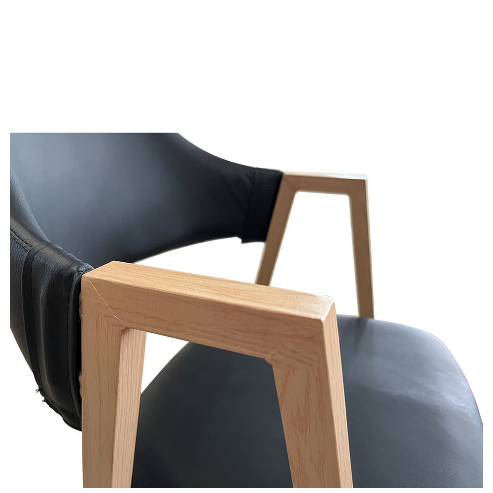 Καρέκλα Τραπεζαρίας ArteLibre SOLANA Μαύρο/Φυσικό PU/Μέταλλο 51x51x81cm - Hippiehome.gr