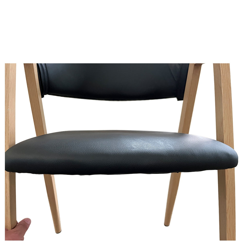 Καρέκλα Τραπεζαρίας ArteLibre SOLANA Μαύρο/Φυσικό PU/Μέταλλο 51x51x81cm - Hippiehome.gr