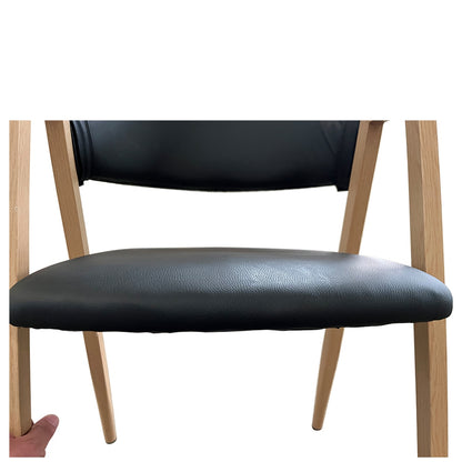 Καρέκλα Τραπεζαρίας ArteLibre SOLANA Μαύρο/Φυσικό PU/Μέταλλο 51x51x81cm - Hippiehome.gr