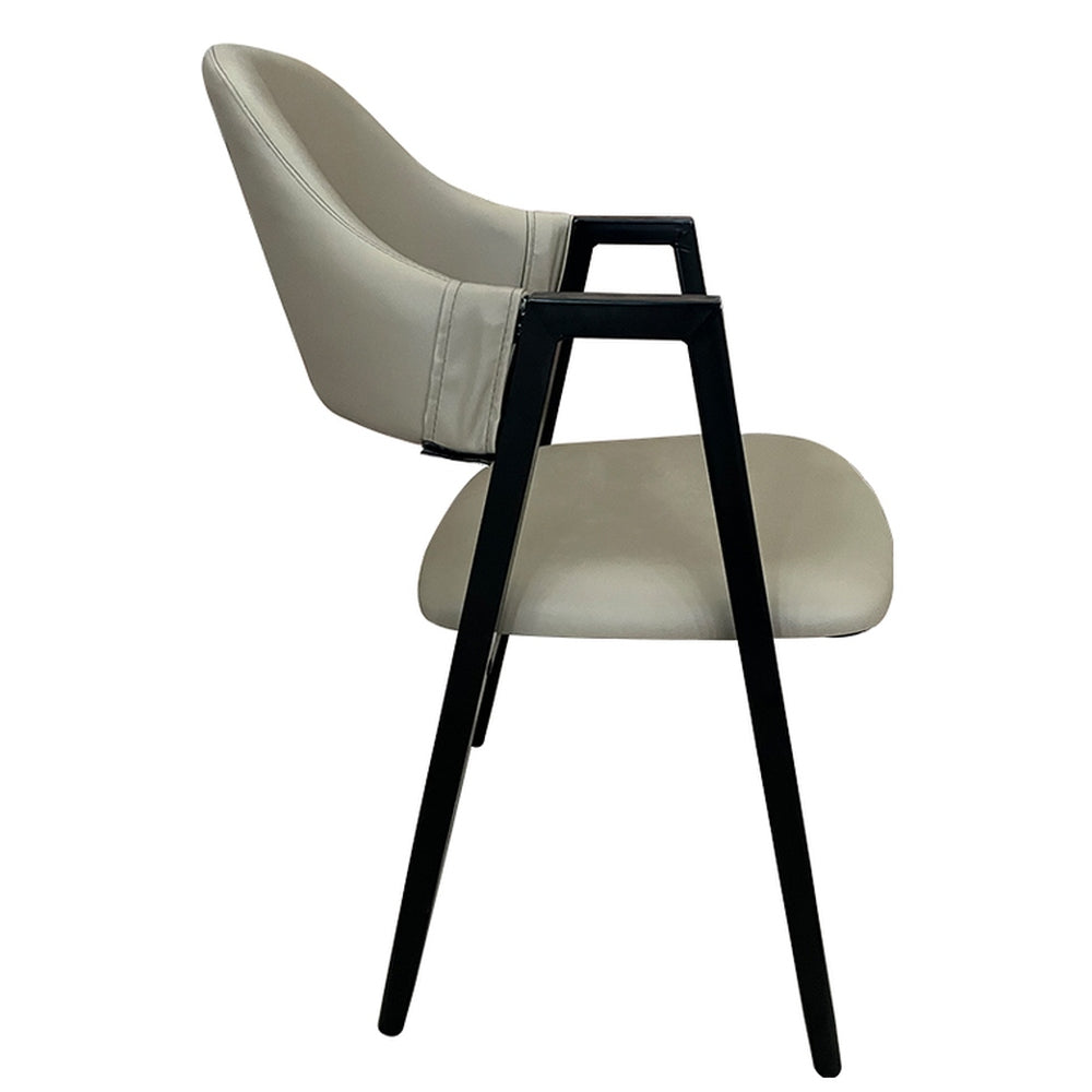 Καρέκλα Τραπεζαρίας ArteLibre SOLANA Cappuccino/Μαύρο PU/Μέταλλο 51x51x81cm - Hippiehome.gr