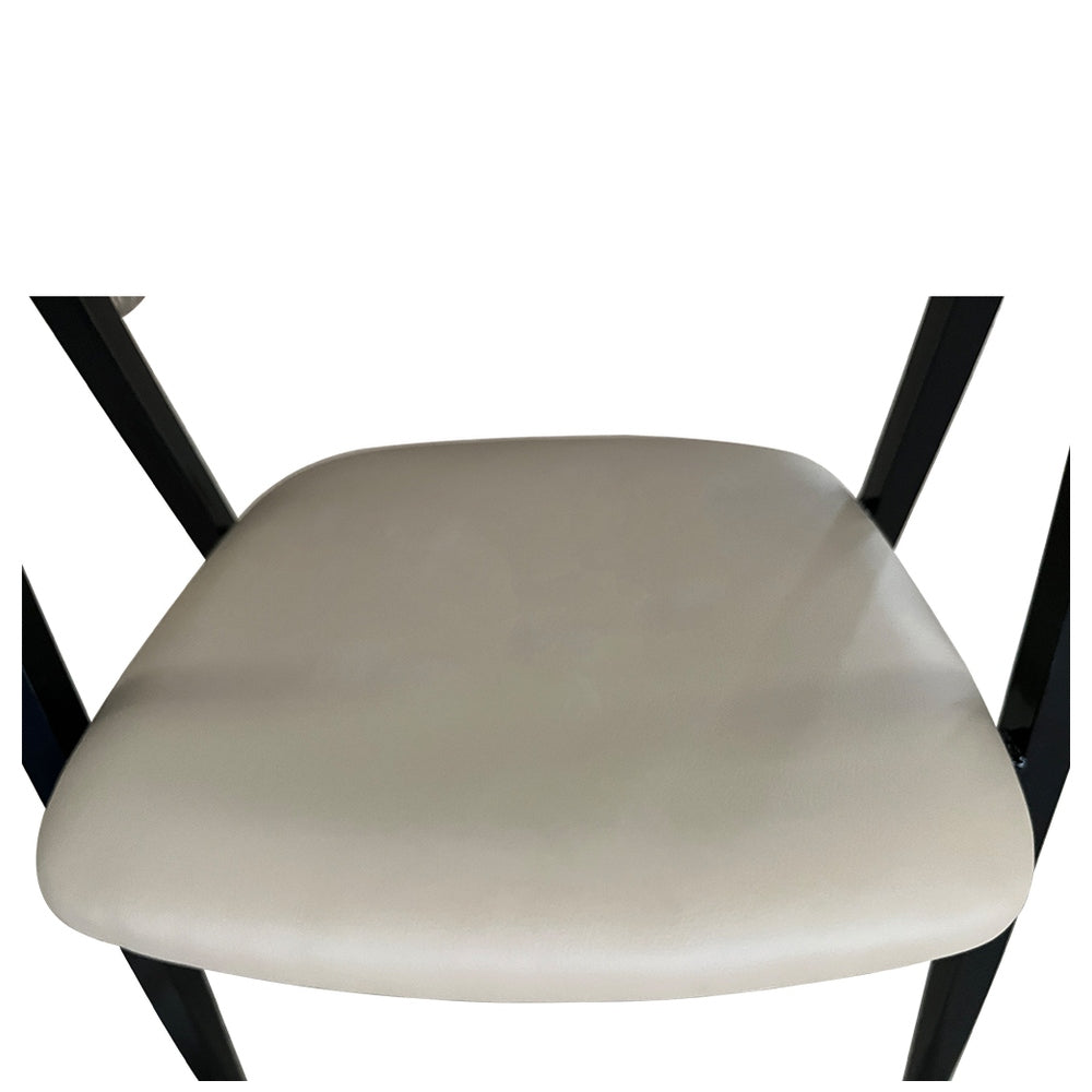 Καρέκλα Τραπεζαρίας ArteLibre SOLANA Cappuccino/Μαύρο PU/Μέταλλο 51x51x81cm - Hippiehome.gr