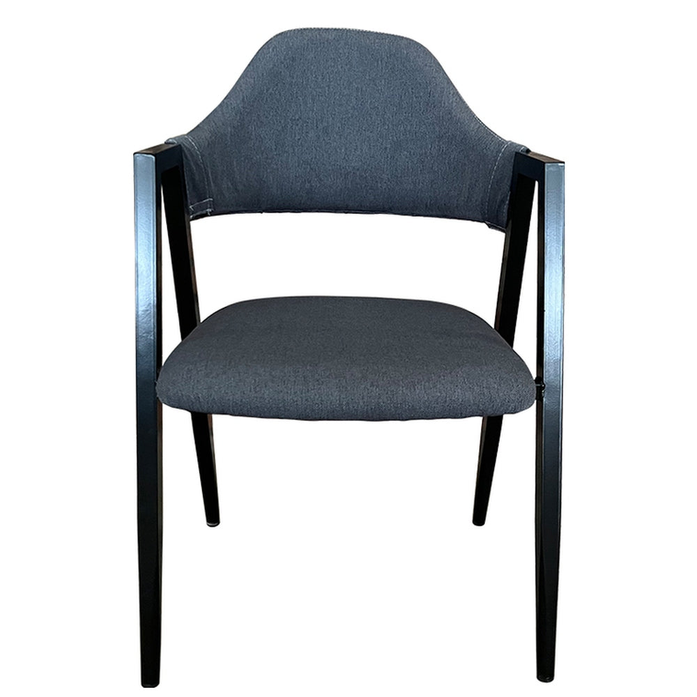 Καρέκλα Τραπεζαρίας ArteLibre SOLANA Γκρι/Μαύρο Ύφασμα/Μέταλλο 51x51x81cm - Hippiehome.gr