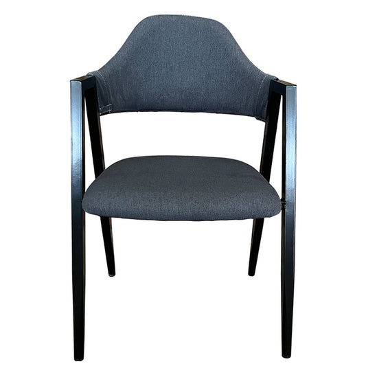 Καρέκλα Τραπεζαρίας ArteLibre SOLANA Γκρι/Μαύρο Ύφασμα/Μέταλλο 51x51x81cm - Hippiehome.gr