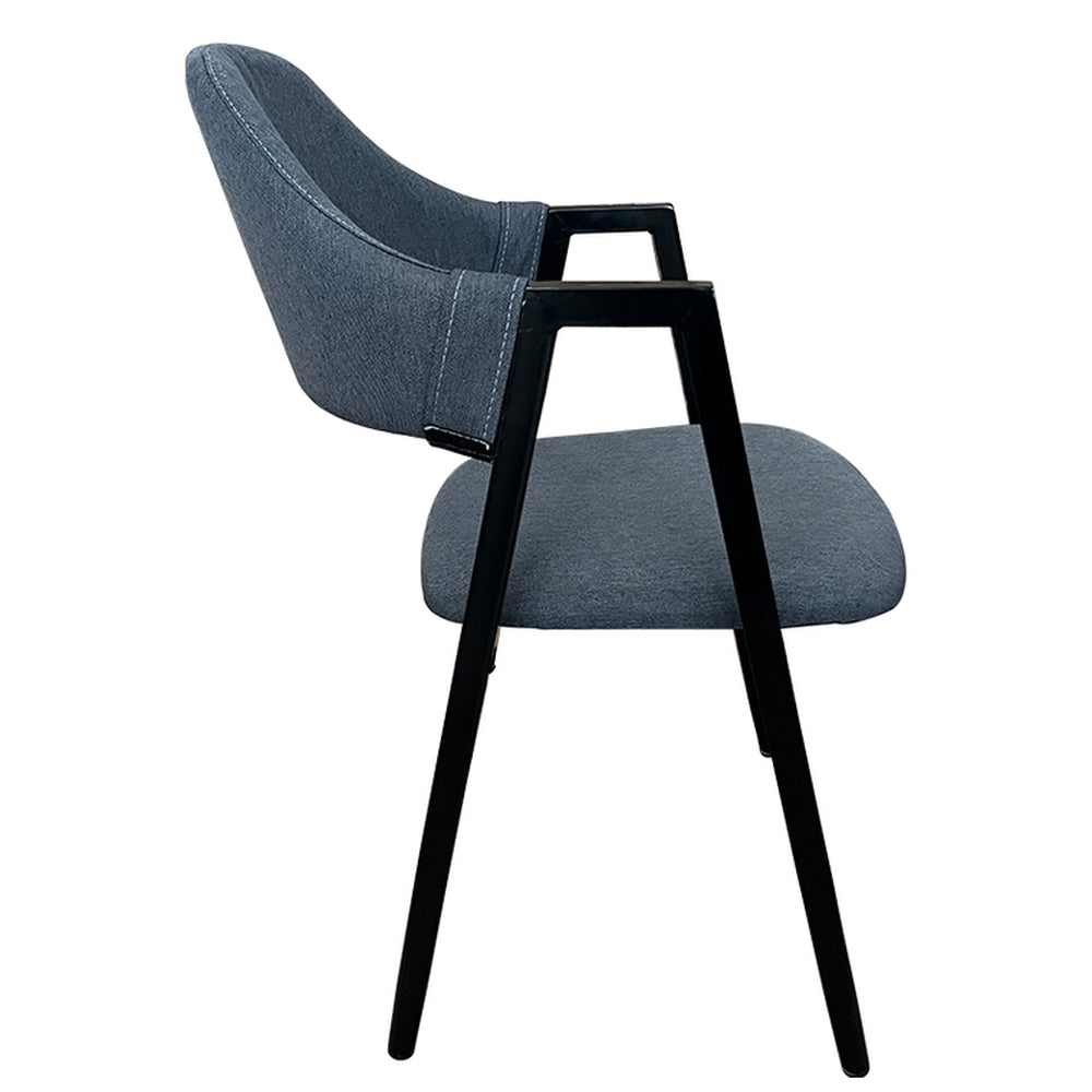 Καρέκλα Τραπεζαρίας ArteLibre SOLANA Γκρι/Μαύρο Ύφασμα/Μέταλλο 51x51x81cm - Hippiehome.gr