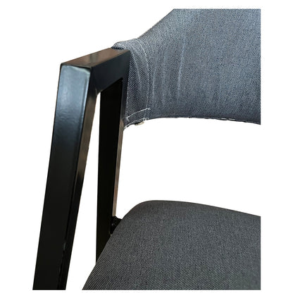 Καρέκλα Τραπεζαρίας ArteLibre SOLANA Γκρι/Μαύρο Ύφασμα/Μέταλλο 51x51x81cm - Hippiehome.gr