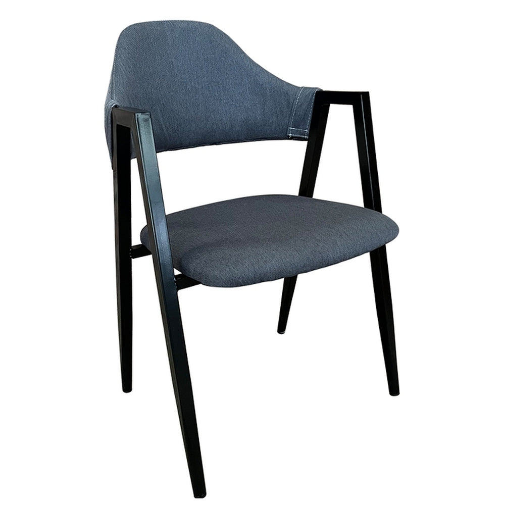 Καρέκλα Τραπεζαρίας ArteLibre SOLANA Γκρι/Μαύρο Ύφασμα/Μέταλλο 51x51x81cm - Hippiehome.gr