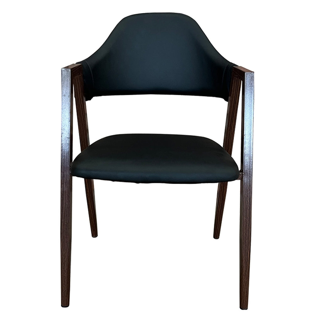 Καρέκλα Τραπεζαρίας ArteLibre SOLANA Μαύρο/Καρυδί PU/Μέταλλο 51x51x81cm - Hippiehome.gr