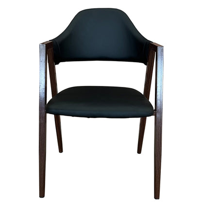 Καρέκλα Τραπεζαρίας ArteLibre SOLANA Μαύρο/Καρυδί PU/Μέταλλο 51x51x81cm - Hippiehome.gr