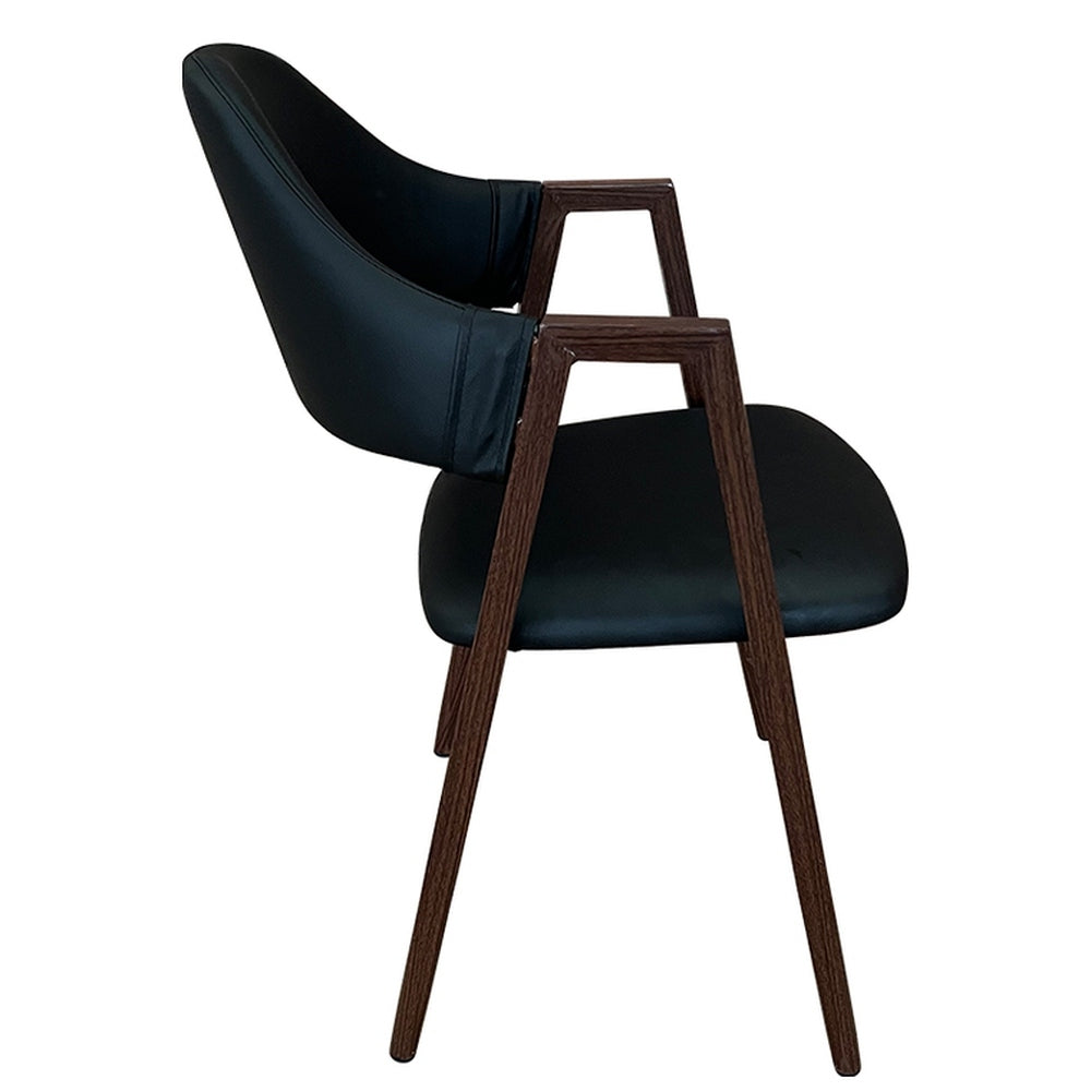 Καρέκλα Τραπεζαρίας ArteLibre SOLANA Μαύρο/Καρυδί PU/Μέταλλο 51x51x81cm - Hippiehome.gr