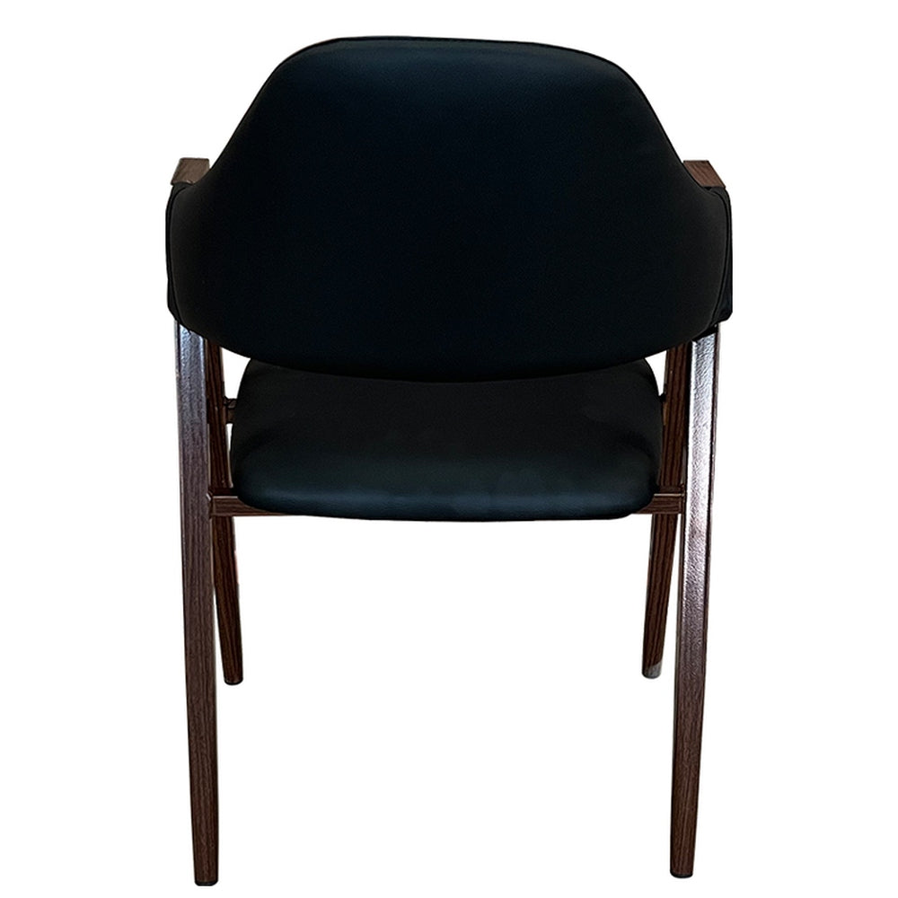 Καρέκλα Τραπεζαρίας ArteLibre SOLANA Μαύρο/Καρυδί PU/Μέταλλο 51x51x81cm - Hippiehome.gr