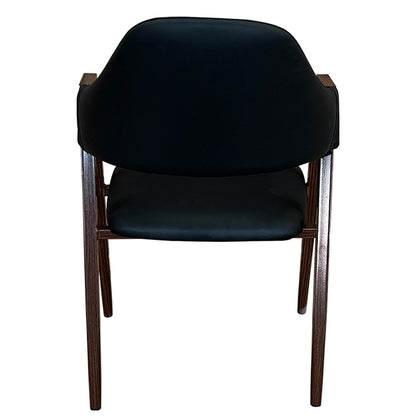 Καρέκλα Τραπεζαρίας ArteLibre SOLANA Μαύρο/Καρυδί PU/Μέταλλο 51x51x81cm - Hippiehome.gr