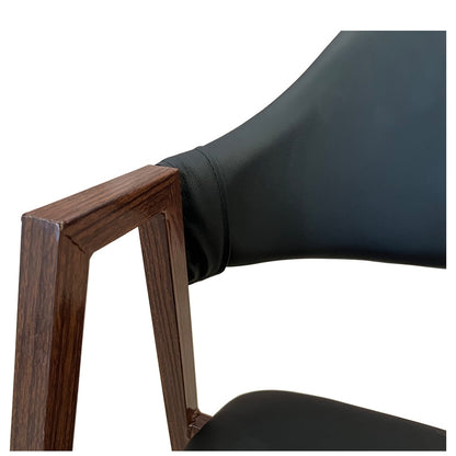 Καρέκλα Τραπεζαρίας ArteLibre SOLANA Μαύρο/Καρυδί PU/Μέταλλο 51x51x81cm - Hippiehome.gr