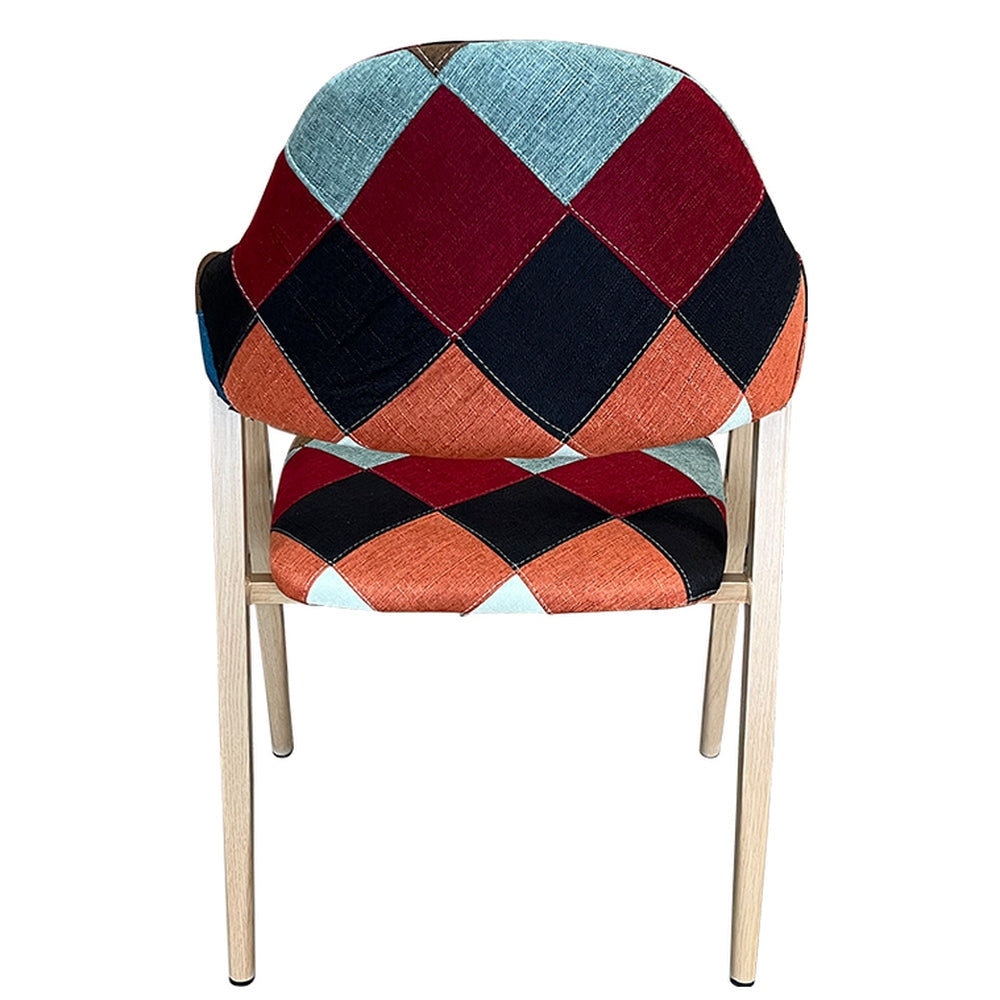 Καρέκλα Τραπεζαρίας ArteLibre SOLANA Patchwork Ύφασμα/Μέταλλο 51x51x81cm - Hippiehome.gr