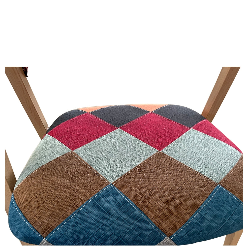 Καρέκλα Τραπεζαρίας ArteLibre SOLANA Patchwork Ύφασμα/Μέταλλο 51x51x81cm - Hippiehome.gr