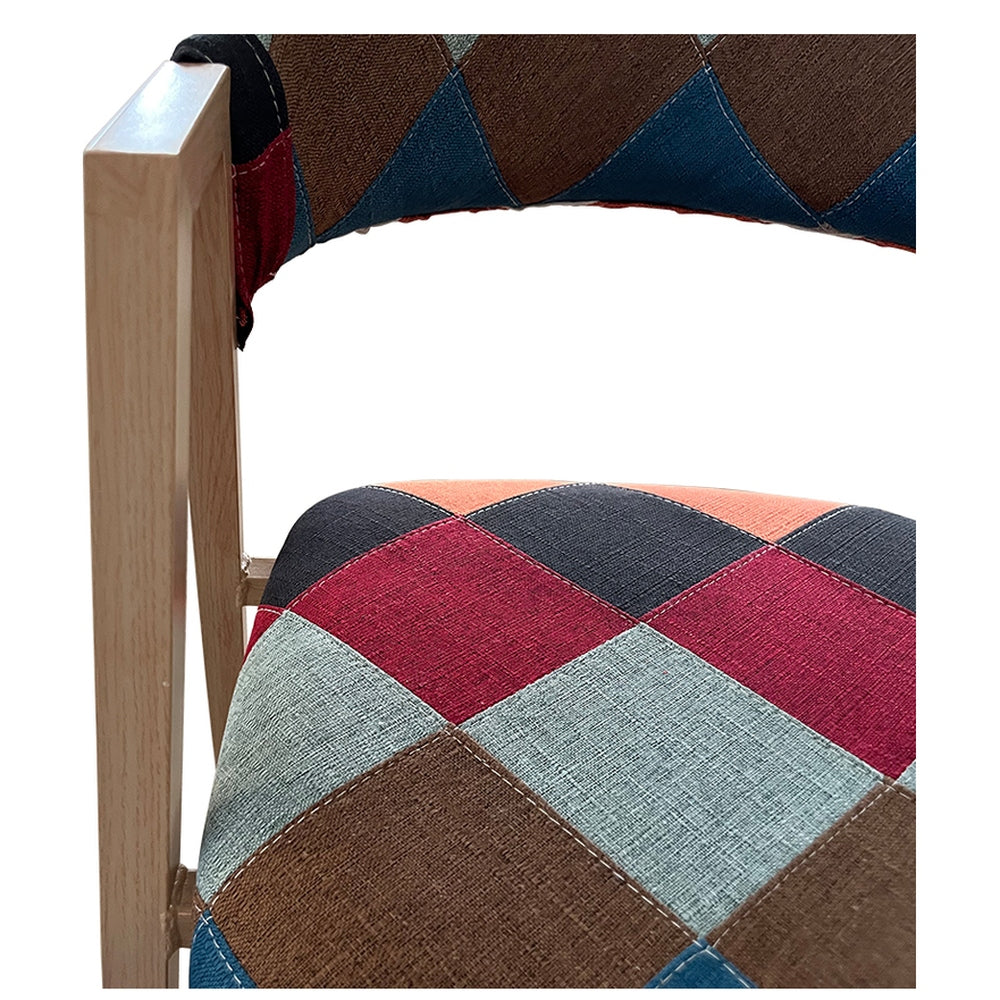 Καρέκλα Τραπεζαρίας ArteLibre SOLANA Patchwork Ύφασμα/Μέταλλο 51x51x81cm - Hippiehome.gr