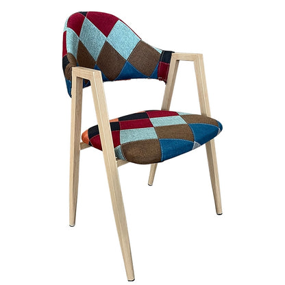 Καρέκλα Τραπεζαρίας ArteLibre SOLANA Patchwork Ύφασμα/Μέταλλο 51x51x81cm - Hippiehome.gr