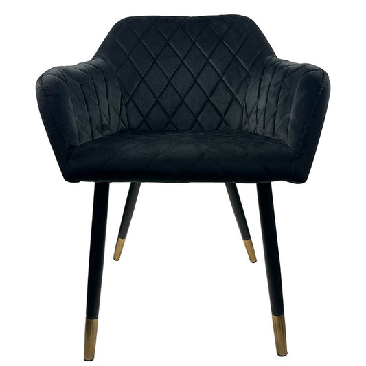 Καρέκλα Τραπεζαρίας ArteLibre ESPERANZA Μαύρο Βελούδο/Μέταλλο 56x60x81cm - Hippiehome.gr