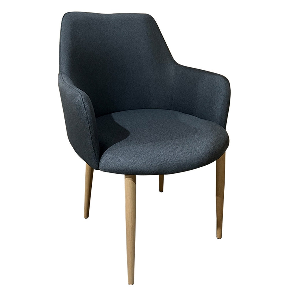 Καρέκλα Τραπεζαρίας ArteLibre LUZIA Γκρι/Φυσικό Ύφασμα/Μέταλλο 57x60x78cm - Hippiehome.gr