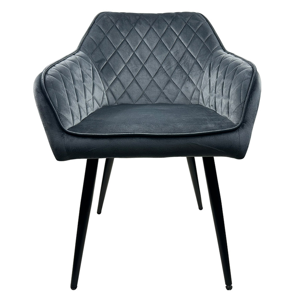 Καρέκλα Τραπεζαρίας ArteLibre FLORENCIA Γκρι/Μαύρο Βελούδο/Μέταλλο 56x60x81cm - Hippiehome.gr