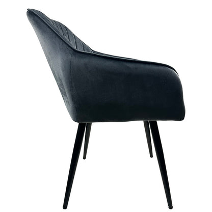 Καρέκλα Τραπεζαρίας ArteLibre FLORENCIA Γκρι/Μαύρο Βελούδο/Μέταλλο 56x60x81cm - Hippiehome.gr