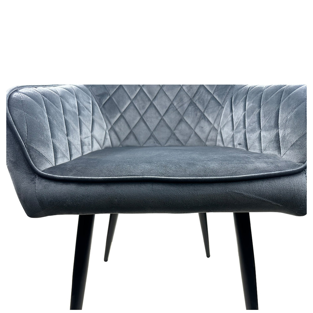 Καρέκλα Τραπεζαρίας ArteLibre FLORENCIA Γκρι/Μαύρο Βελούδο/Μέταλλο 56x60x81cm - Hippiehome.gr