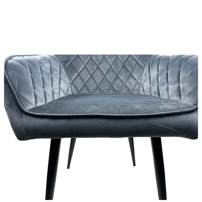 Καρέκλα Τραπεζαρίας ArteLibre FLORENCIA Γκρι/Μαύρο Βελούδο/Μέταλλο 56x60x81cm - Hippiehome.gr