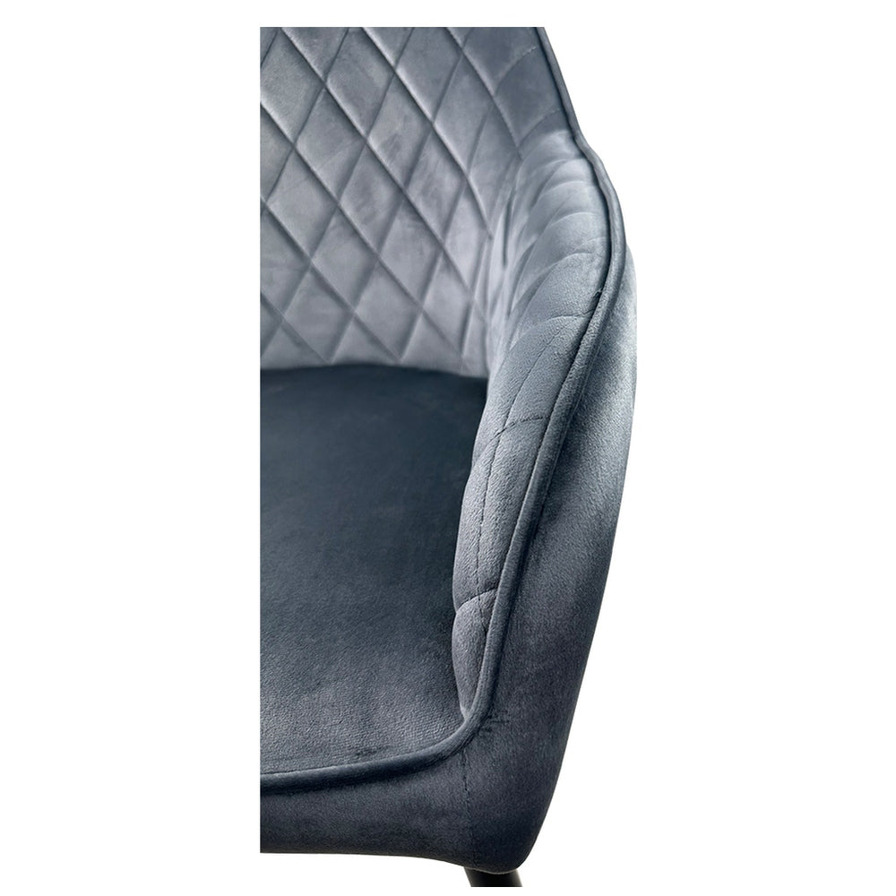 Καρέκλα Τραπεζαρίας ArteLibre FLORENCIA Γκρι/Μαύρο Βελούδο/Μέταλλο 56x60x81cm - Hippiehome.gr