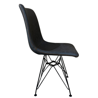 Καρέκλα Τραπεζαρίας ArteLibre SELVA Γκρι/Μαύρο PU/Μέταλλο 43x57x81cm - Hippiehome.gr