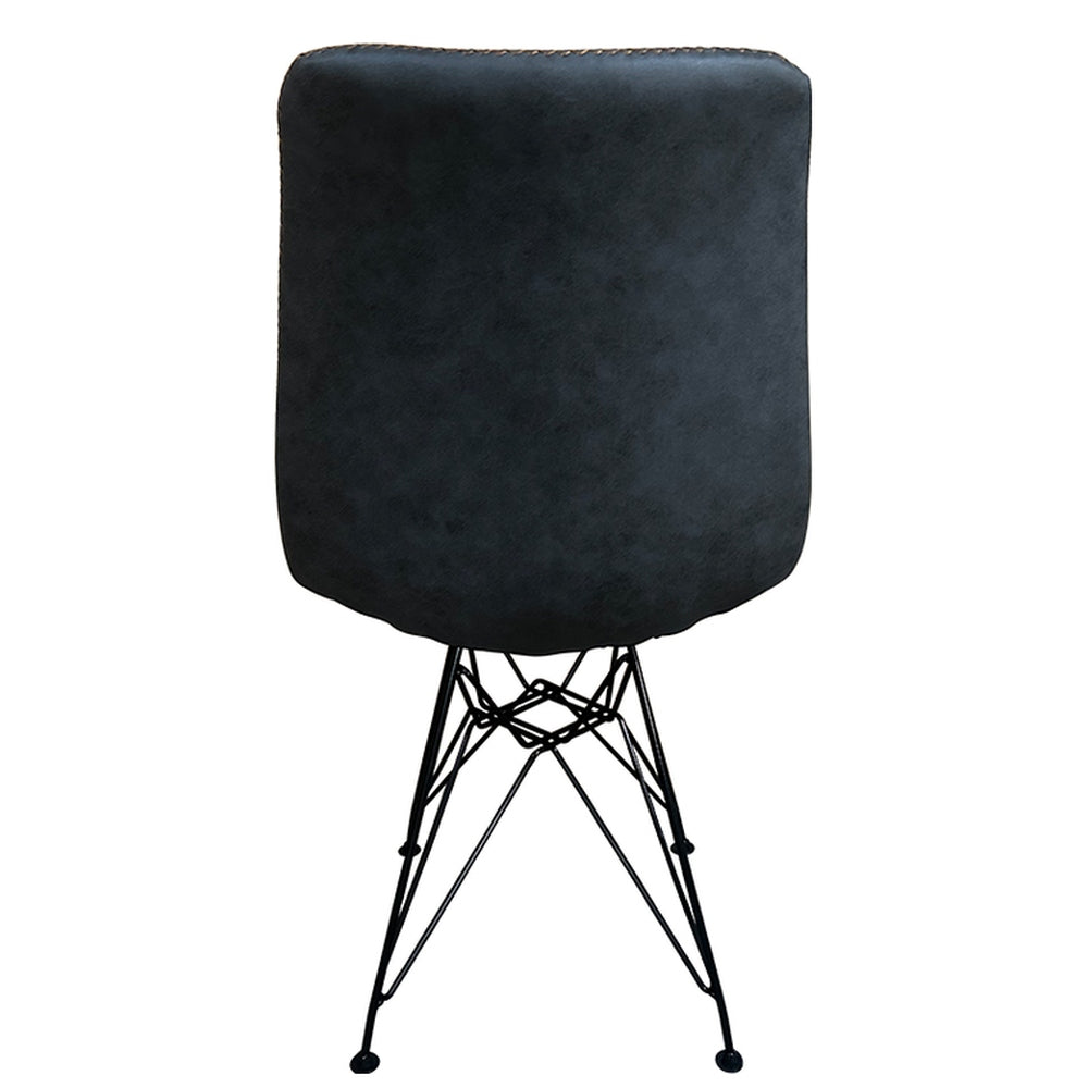 Καρέκλα Τραπεζαρίας ArteLibre SELVA Γκρι/Μαύρο PU/Μέταλλο 43x57x81cm - Hippiehome.gr