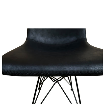 Καρέκλα Τραπεζαρίας ArteLibre SELVA Vintage Μαύρο PU/Μέταλλο 43x57x81cm - Hippiehome.gr