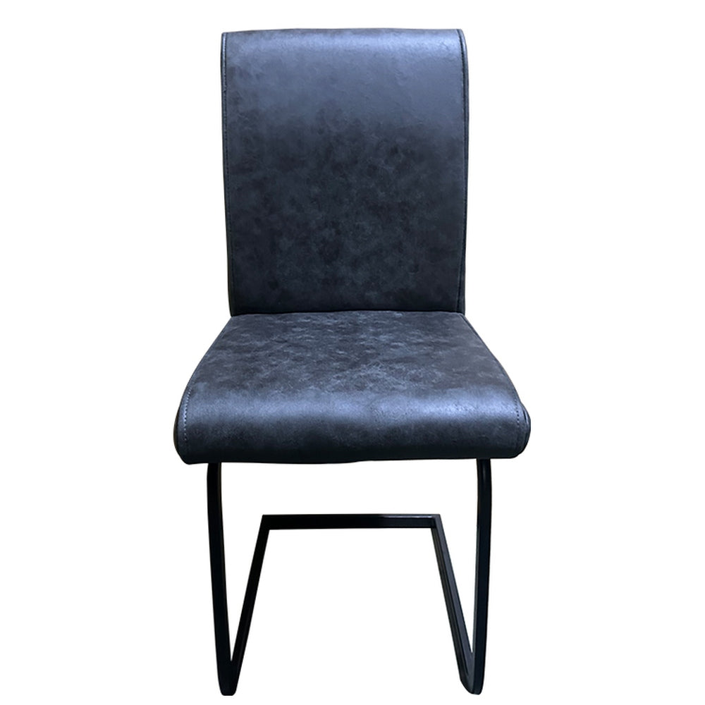 Καρέκλα Τραπεζαρίας ArteLibre ESTRELLA Γκρι/Μαύρο PU/Μέταλλο 43x56x95cm - Hippiehome.gr