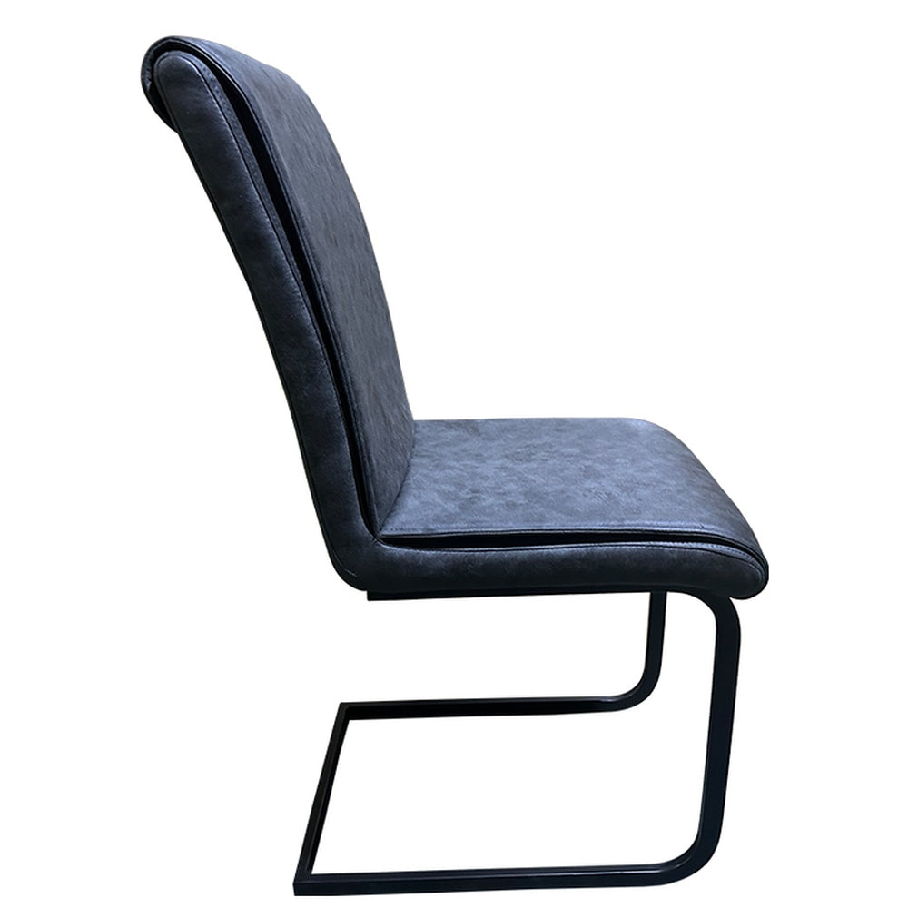 Καρέκλα Τραπεζαρίας ArteLibre ESTRELLA Γκρι/Μαύρο PU/Μέταλλο 43x56x95cm - Hippiehome.gr