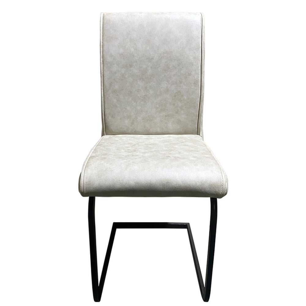 Καρέκλα Τραπεζαρίας ArteLibre ESTRELLA Μπεζ/Μαύρο PU/Μέταλλο 43x56x95cm - Hippiehome.gr