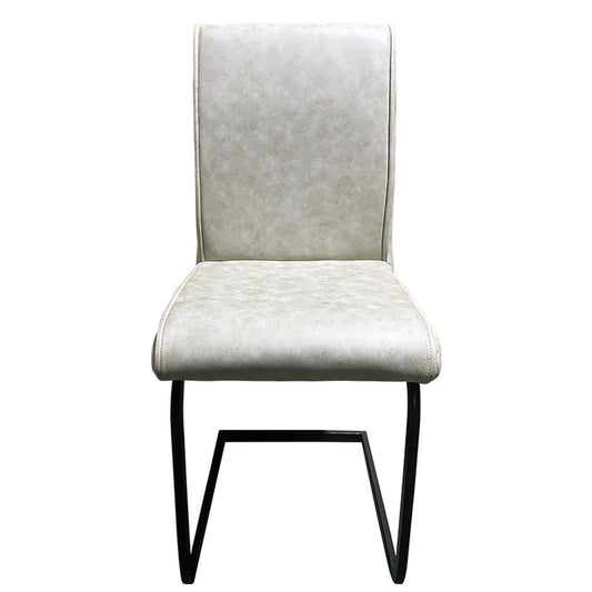 Καρέκλα Τραπεζαρίας ArteLibre ESTRELLA Μπεζ/Μαύρο PU/Μέταλλο 43x56x95cm - Hippiehome.gr