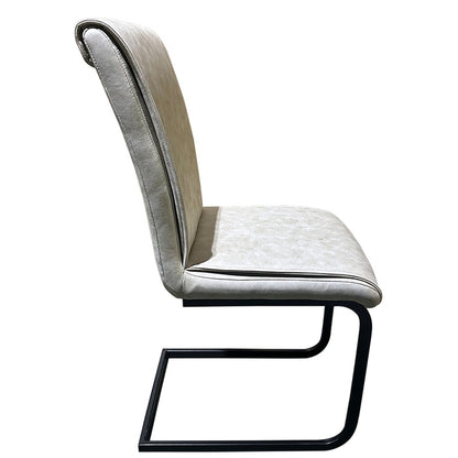 Καρέκλα Τραπεζαρίας ArteLibre ESTRELLA Μπεζ/Μαύρο PU/Μέταλλο 43x56x95cm - Hippiehome.gr