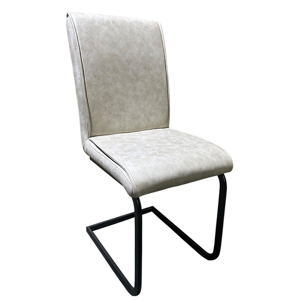 Καρέκλα Τραπεζαρίας ArteLibre ESTRELLA Μπεζ/Μαύρο PU/Μέταλλο 43x56x95cm - Hippiehome.gr