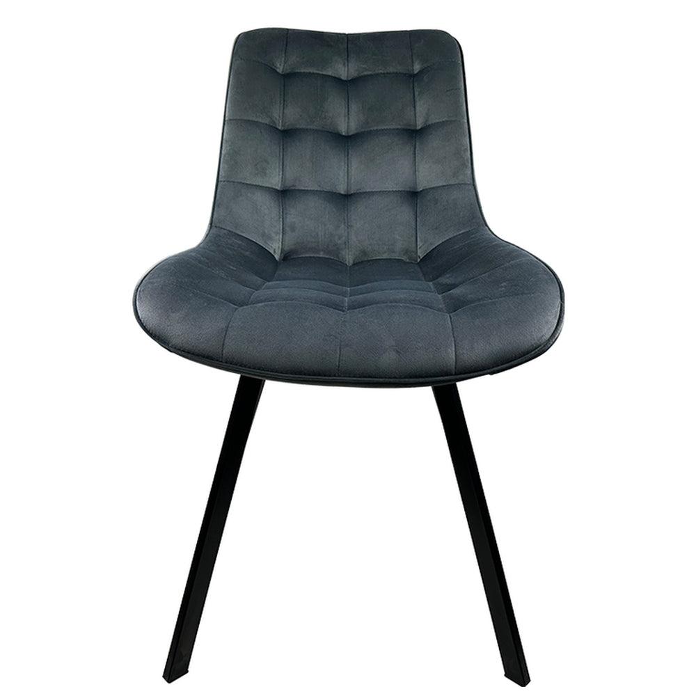 Καρέκλα Τραπεζαρίας ArteLibre BRISA Γκρι/Μαύρο Βελούδο/Μέταλλο 53x60x85cm - Hippiehome.gr