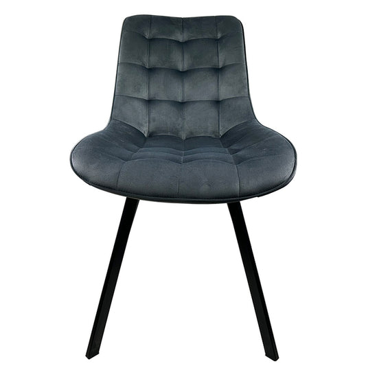 Καρέκλα Τραπεζαρίας ArteLibre BRISA Γκρι/Μαύρο Βελούδο/Μέταλλο 53x60x85cm - Hippiehome.gr