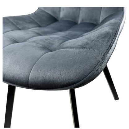 Καρέκλα Τραπεζαρίας ArteLibre BRISA Γκρι/Μαύρο Βελούδο/Μέταλλο 53x60x85cm - Hippiehome.gr