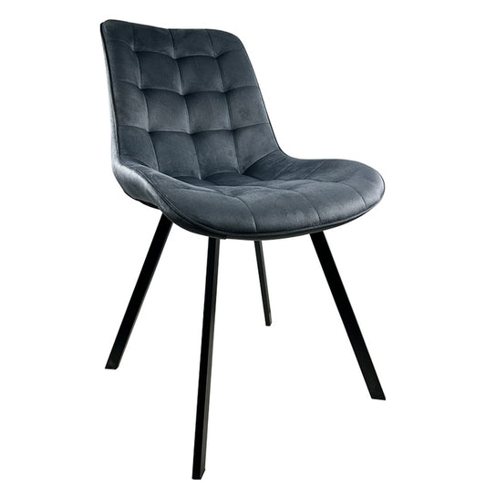 Καρέκλα Τραπεζαρίας ArteLibre BRISA Γκρι/Μαύρο Βελούδο/Μέταλλο 53x60x85cm - Hippiehome.gr