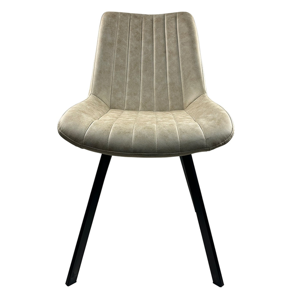 Καρέκλα Τραπεζαρίας ArteLibre MILONGA Μπεζ/Μαύρο PU/Μέταλλο 55x61x88cm - Hippiehome.gr