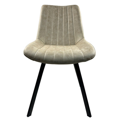 Καρέκλα Τραπεζαρίας ArteLibre MILONGA Μπεζ/Μαύρο PU/Μέταλλο 55x61x88cm - Hippiehome.gr