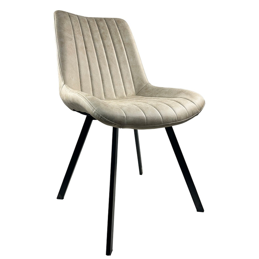 Καρέκλα Τραπεζαρίας ArteLibre MILONGA Μπεζ/Μαύρο PU/Μέταλλο 55x61x88cm - Hippiehome.gr