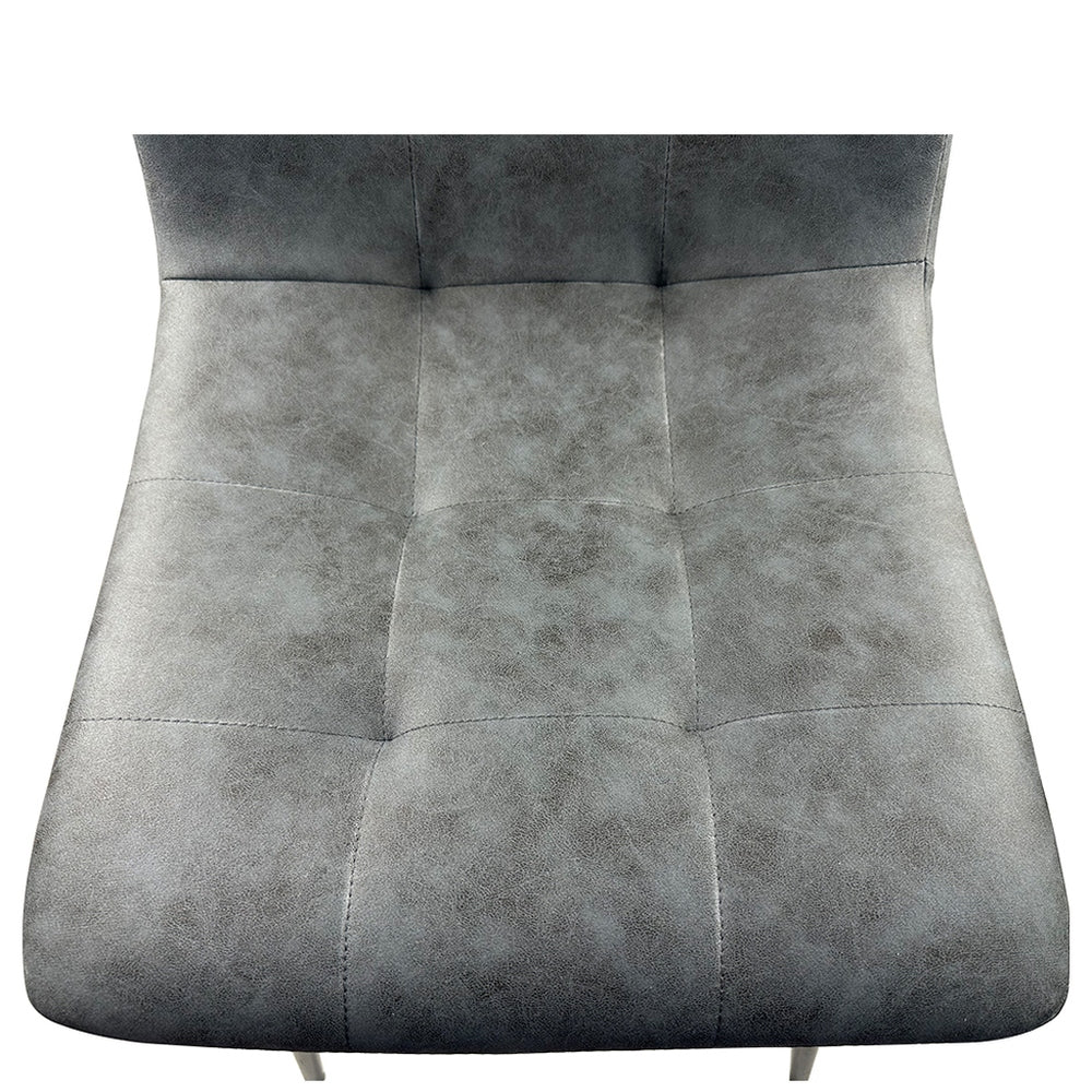 Καρέκλα Τραπεζαρίας ArteLibre YUCATAN Ανθρακί PU/Μέταλλο 44x55x86cm - Hippiehome.gr