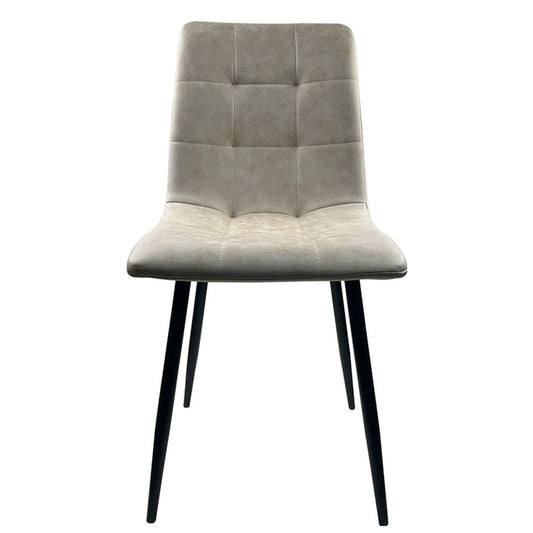 Καρέκλα Τραπεζαρίας ArteLibre YUCATAN Μπεζ/Μαύρο PU/Μέταλλο 44x55x86cm - Hippiehome.gr